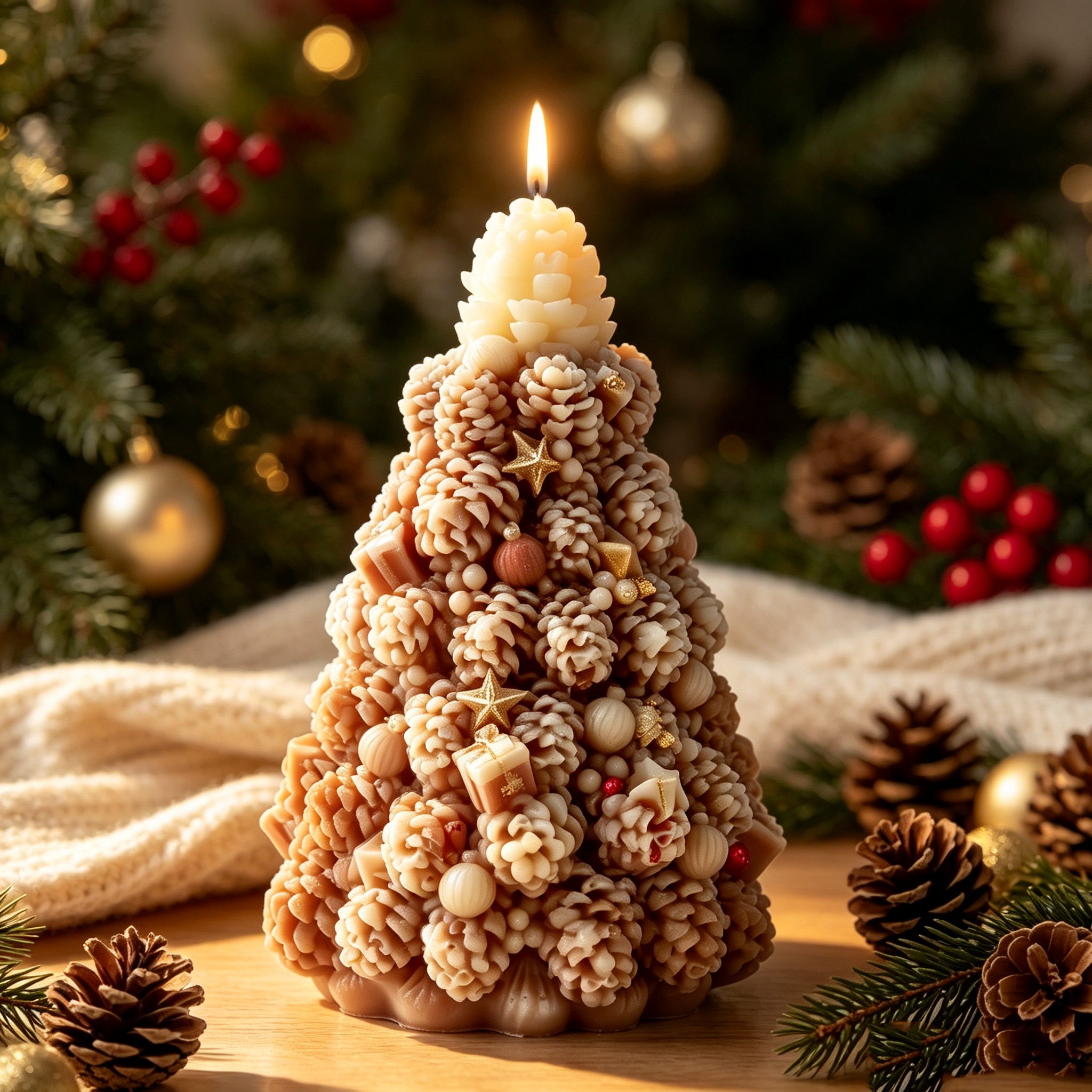 Xmas Candle Making - Creative Pinecone Christmas Tree Candle Mold