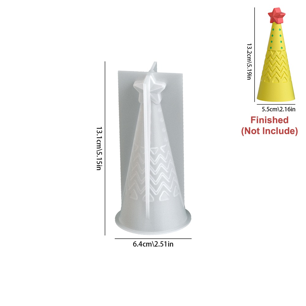 Xmas Candle Making - Silicone Christmas Cone Candle Mold Crystal