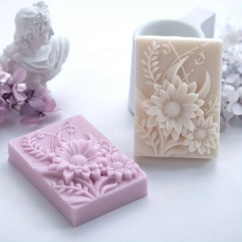 Candle Making Tutorial - 3D Flower Square Soap Silicone Mold