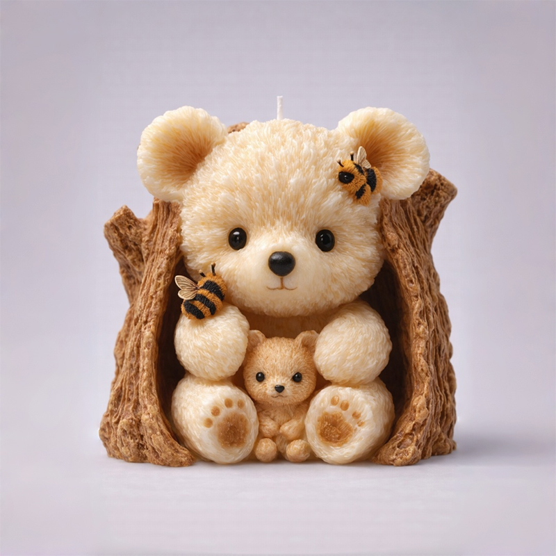 Candle Making Classes - 【Warm Companionship】A Teddy Bear Hugging a