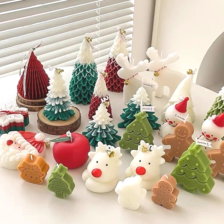 Xmas Candle Making - Christmas Silicone Mold DIY Candle Moulds