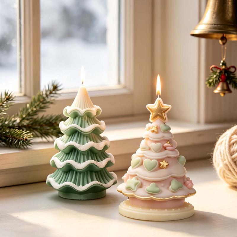 Xmas Candle Making - DIY Christmas Tree Silicone Mold Christmas