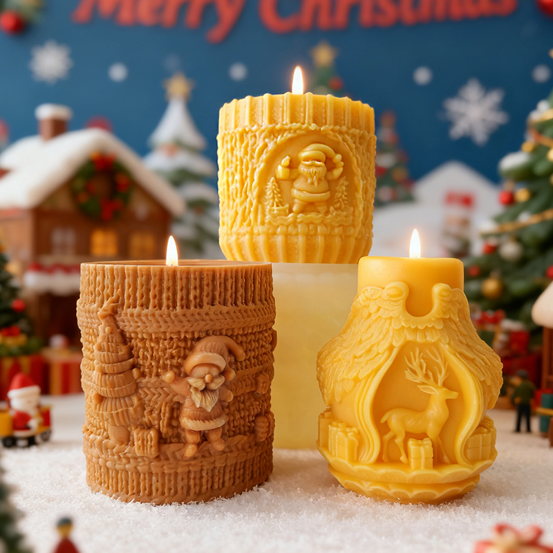 Xmas Candle Making - DIY Christmas Series Cylinder Silicone Candle