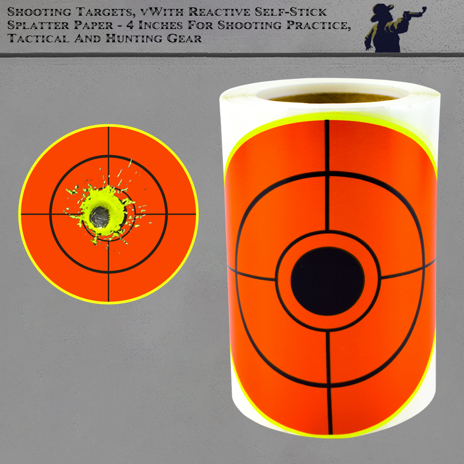 Label Sticker Round - 4inch 100Pcs Black Cross Round Target