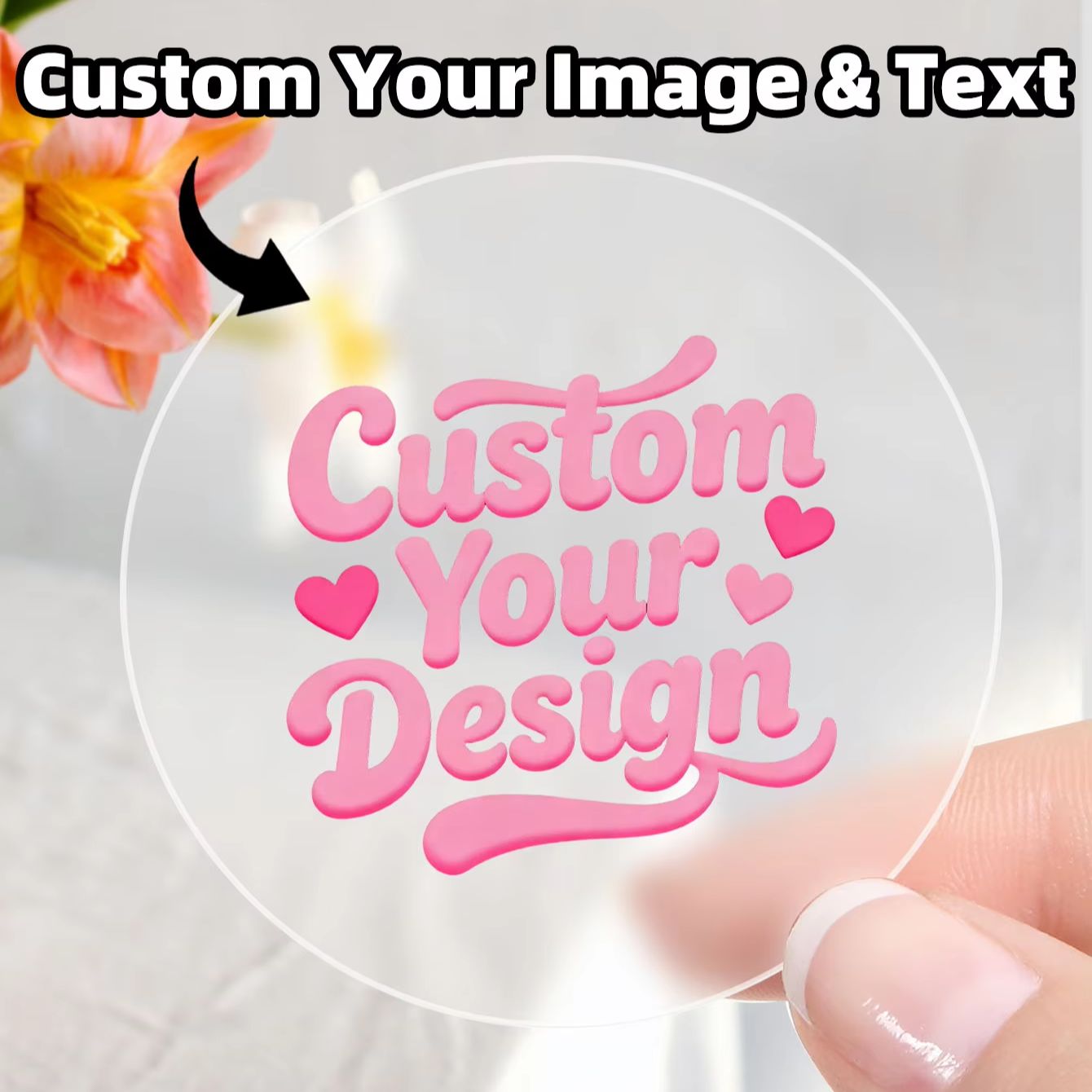 Label Sticker Round - 1-90PCS Custom Round Clear Stickers for