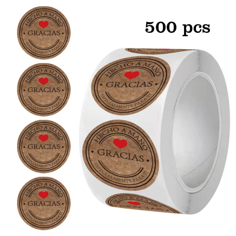 500pcs Spanish Thank You Stick - Label Sticker Round review and price