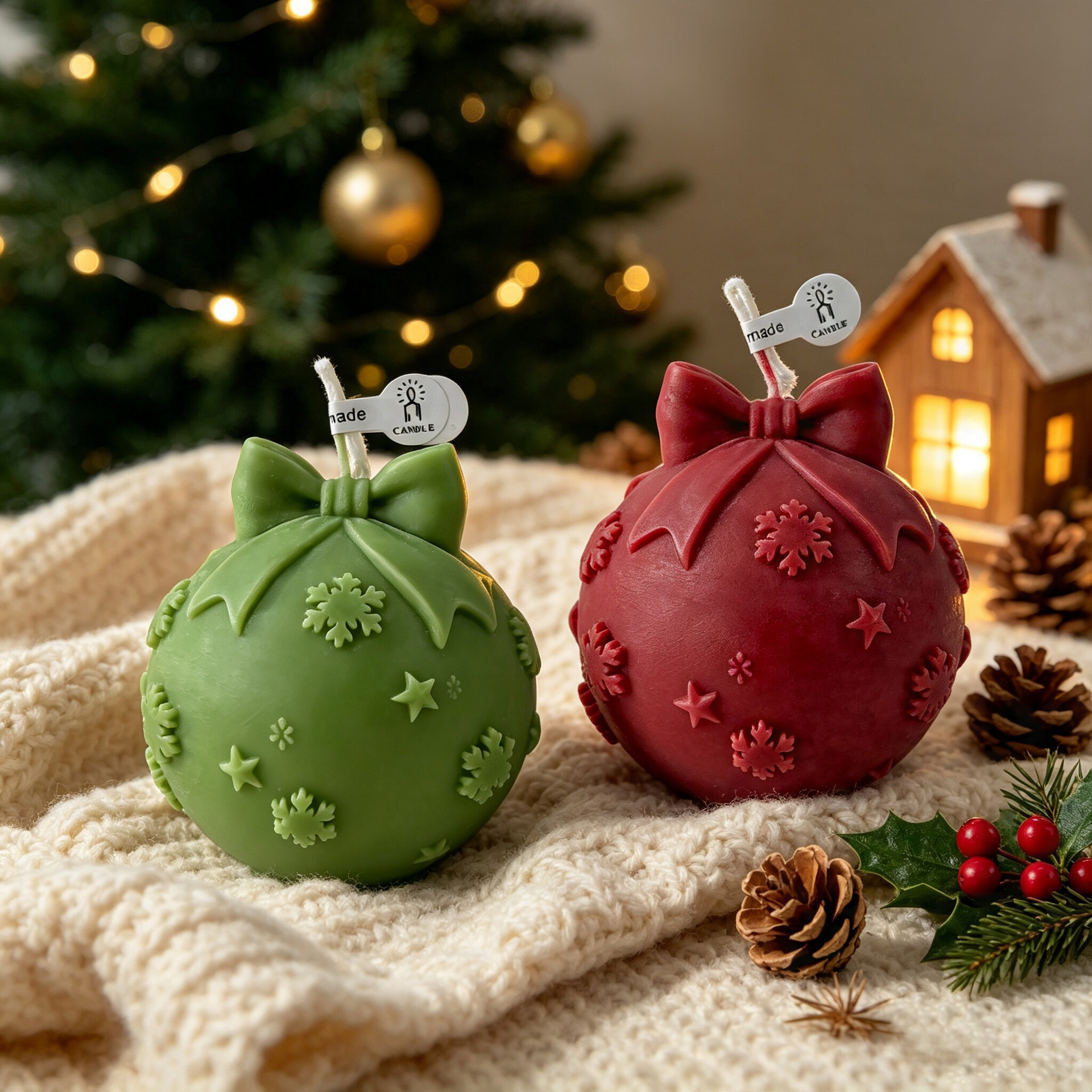 Christmas Ball Bow Tie Silicon - Xmas Candle Making review and price