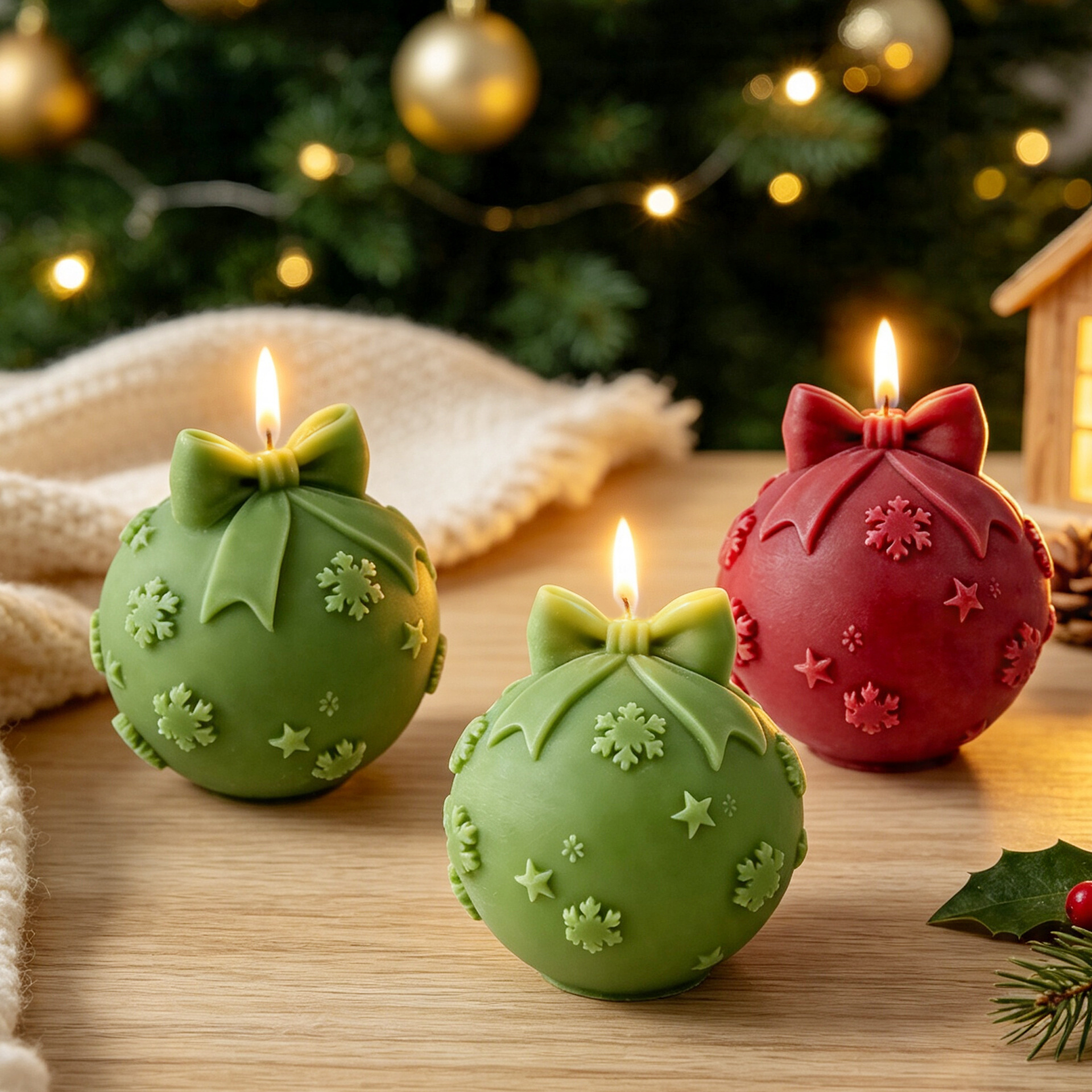 Christmas Ball Bow Tie Silicon - Xmas Candle Making review and price