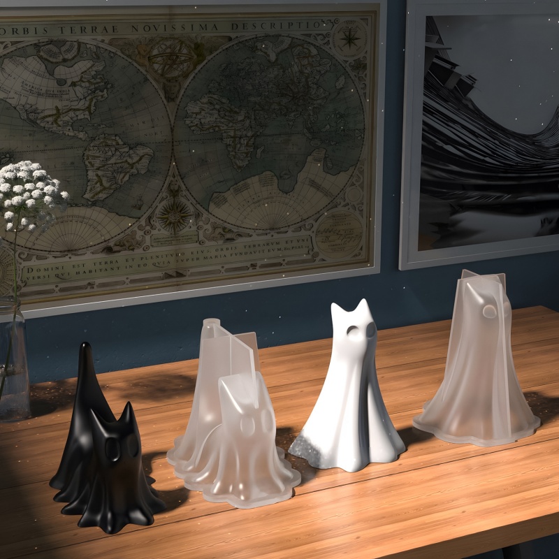 Ghost Cat Halloween Desktop Or - Candle Making Tutorial review and price