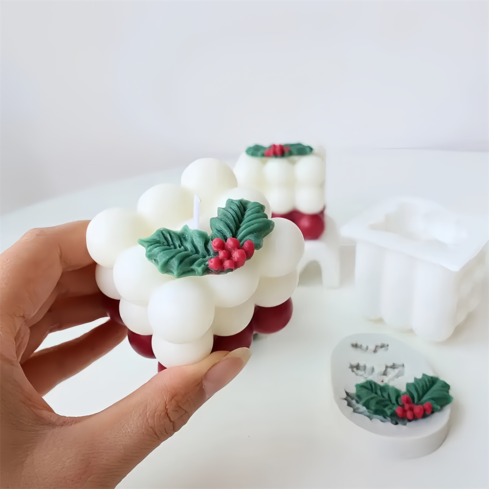 Christmas Holly Leaf Bubble Ca - Xmas Candle Making review and price