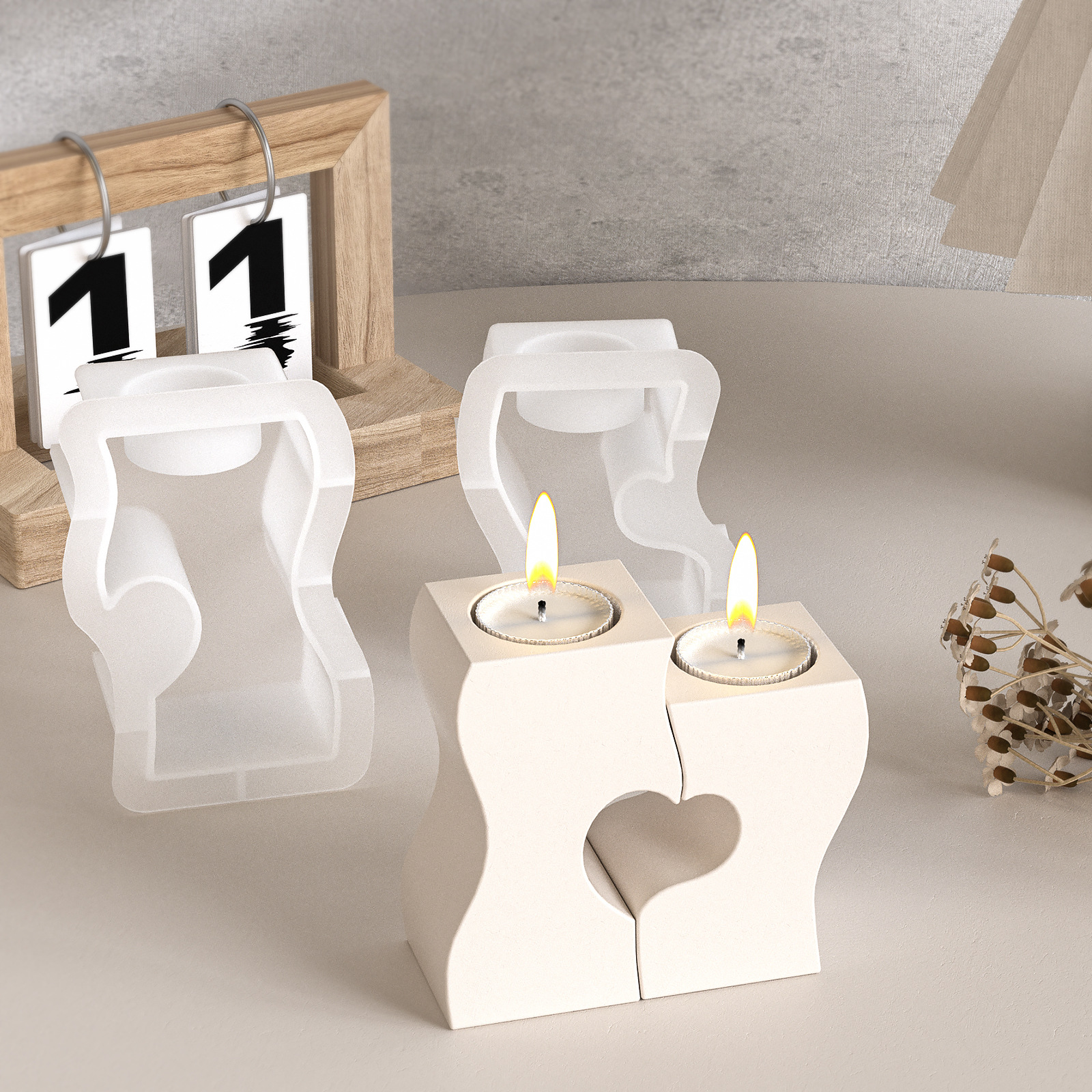 S Heart Candlestick Silicone M - Candle Making Tutorial review and price