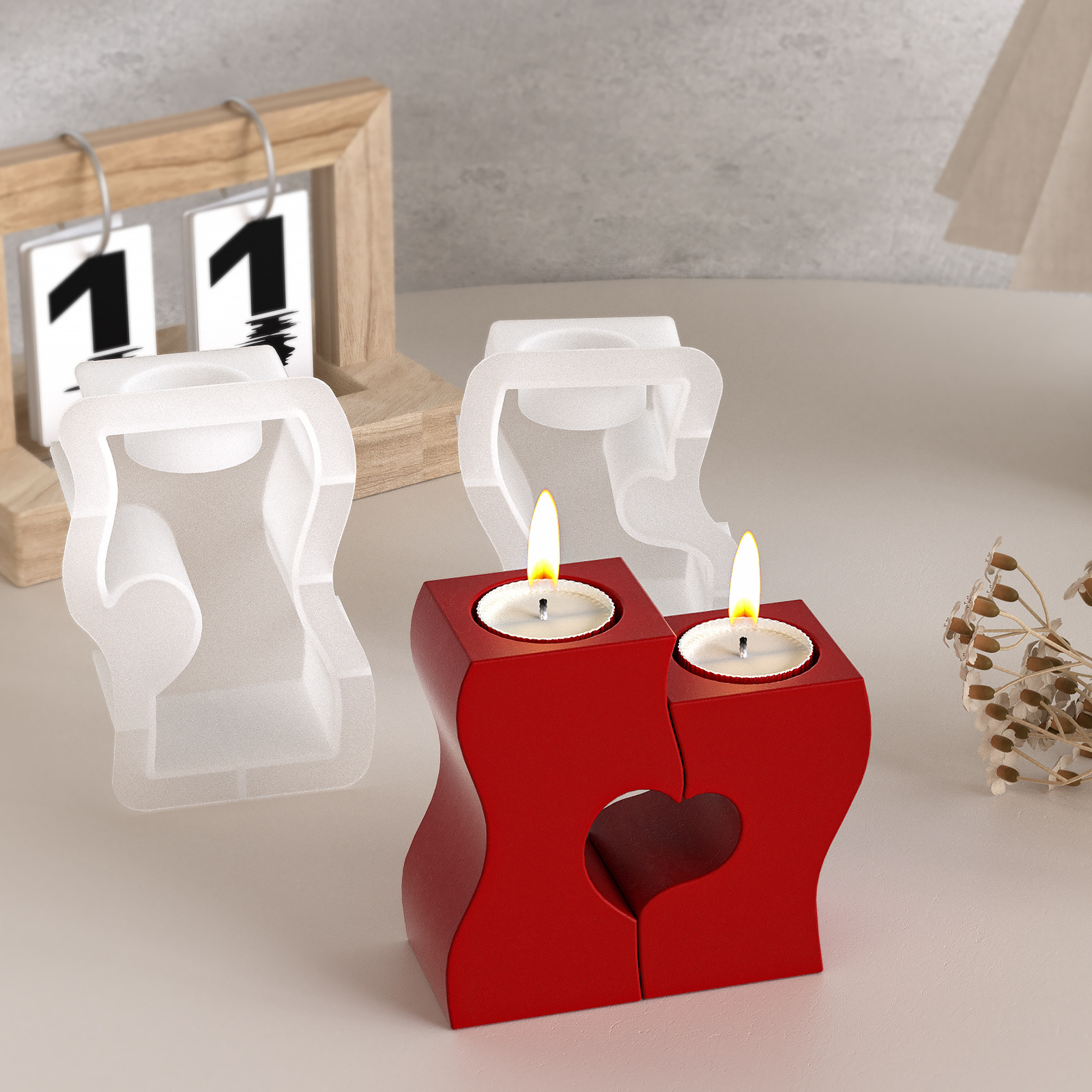 S Heart Candlestick Silicone M - Candle Making Tutorial review and price