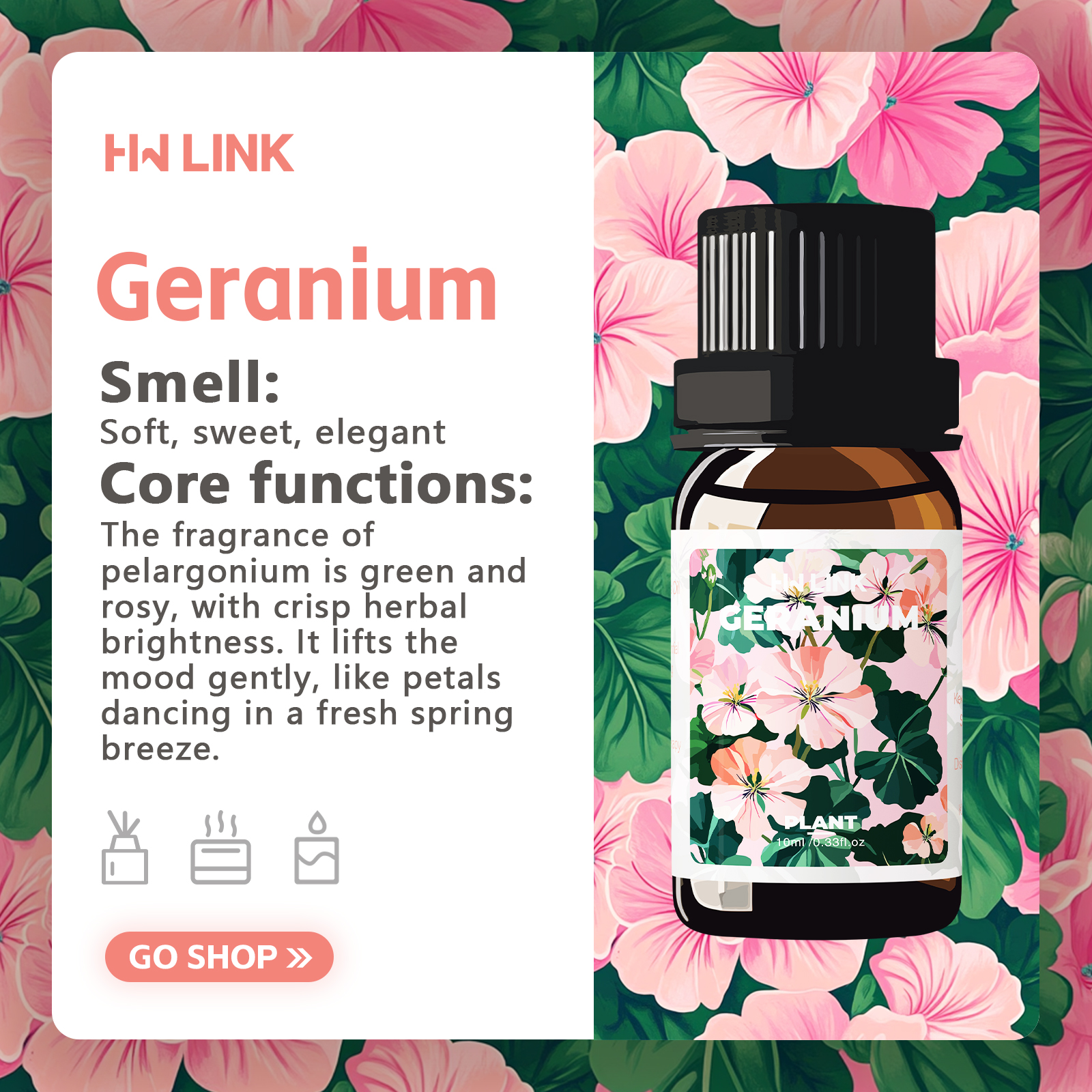 Geranium Essential Oil 10ml 10 - Candle Making Essential Oil review and price