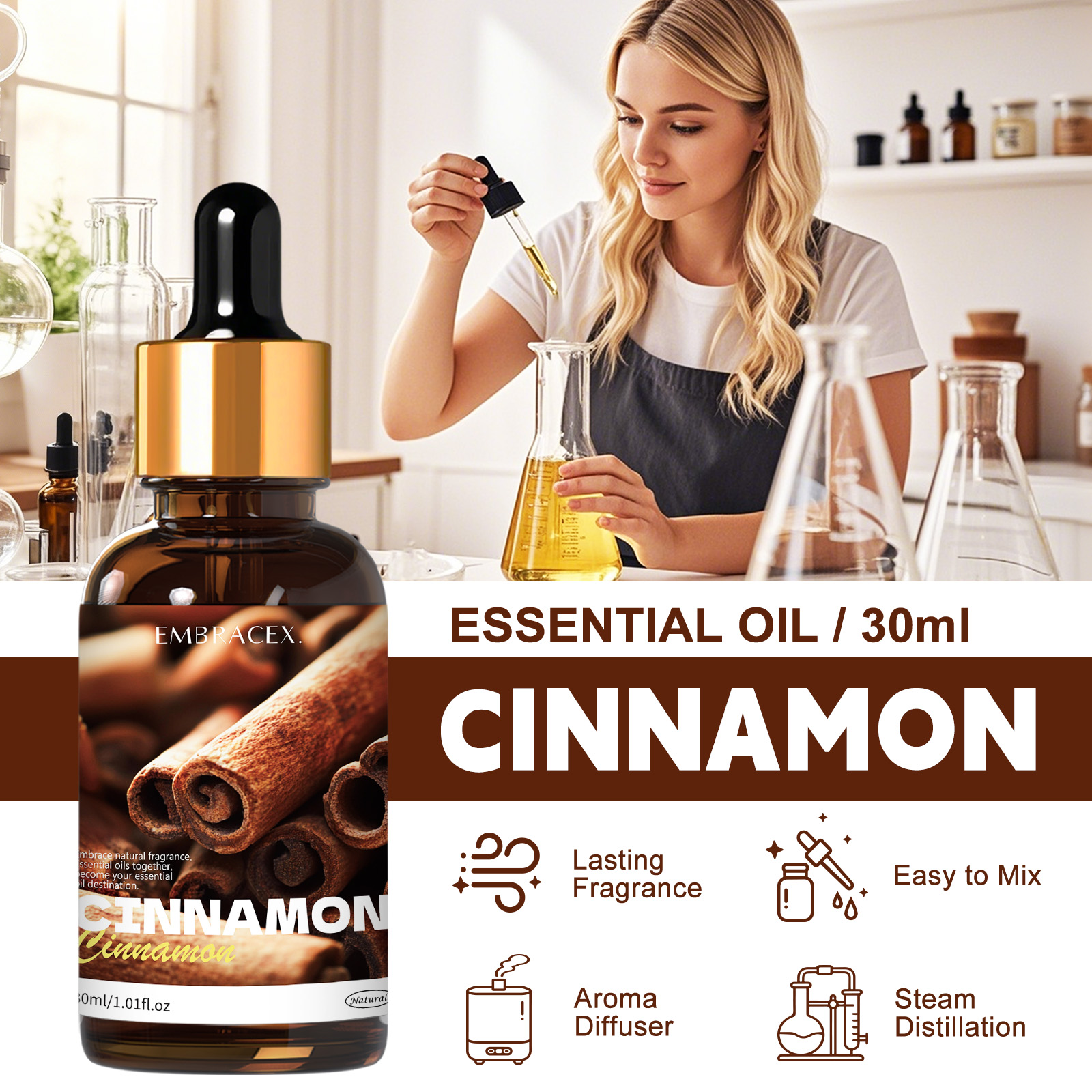 30ml Cinnamon Plant Essential  - Candle Making Essential Oil review and price