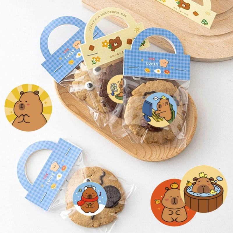 500pcs/pack Capybara Stickers  - Label Sticker Round review and price